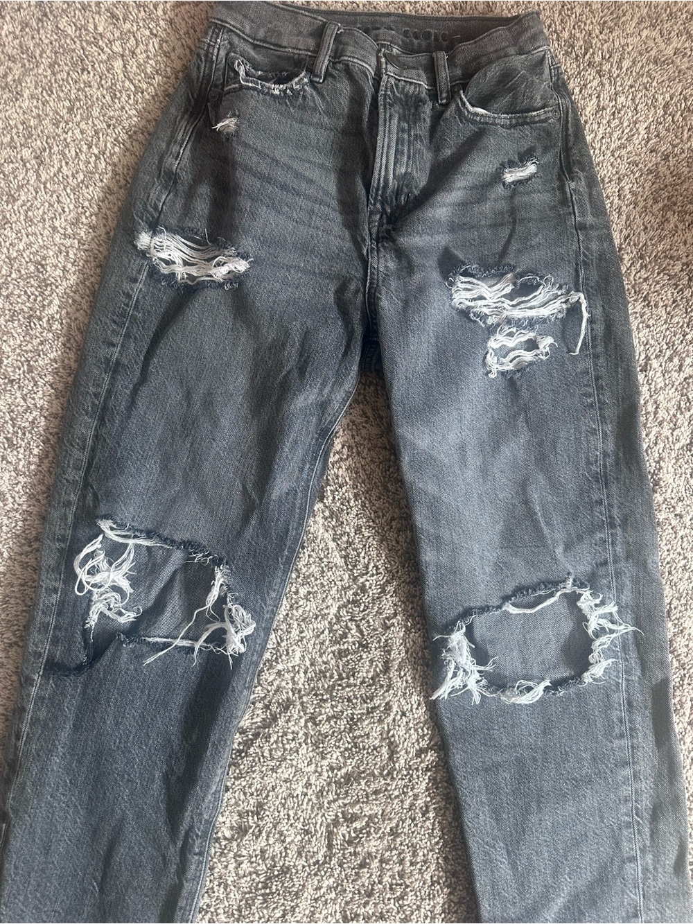 AE Distressed Black Washed Ripped Jeans - Picture 4 of 5